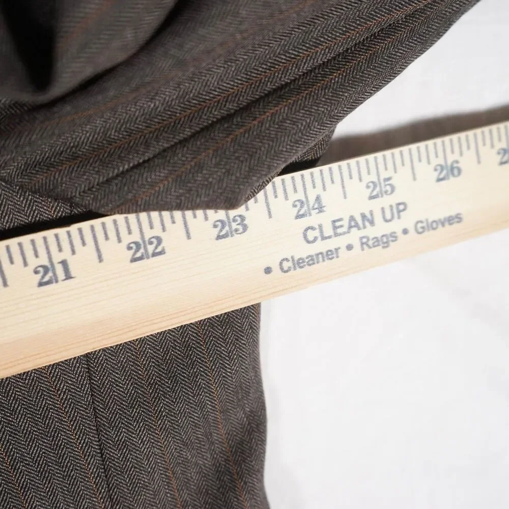Burberry Brown Pinstripe Herringbone Blazer 44R  See Photos